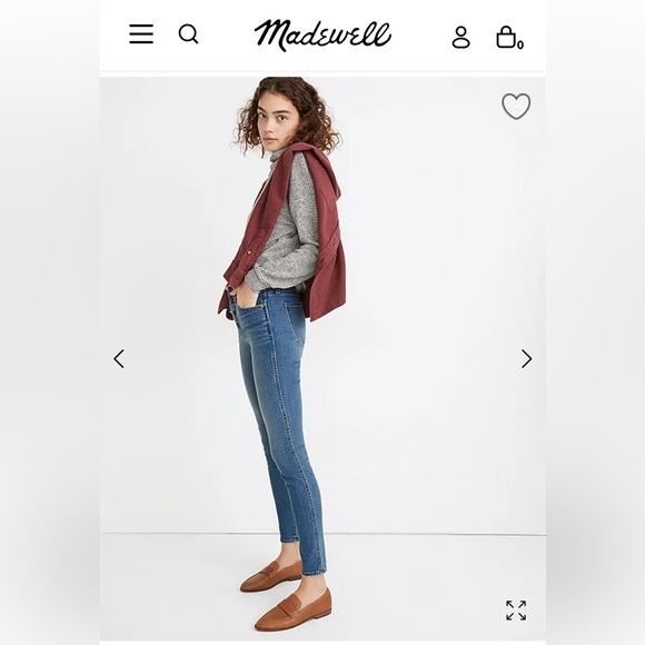 MADEWELL 10” High Rise Skinny Jeans in Demit Wash / Size 28 / NWT - Picture 2 of 9